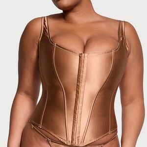 Victoria's Secret Bronze Satin Corset